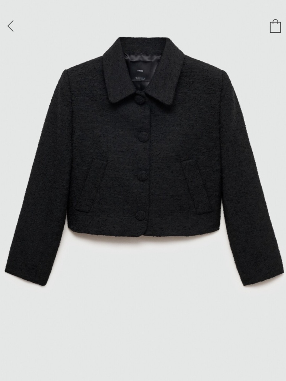 Mango CROPTWEED JACKET SizeS, M NWT - Picture 8 of 12